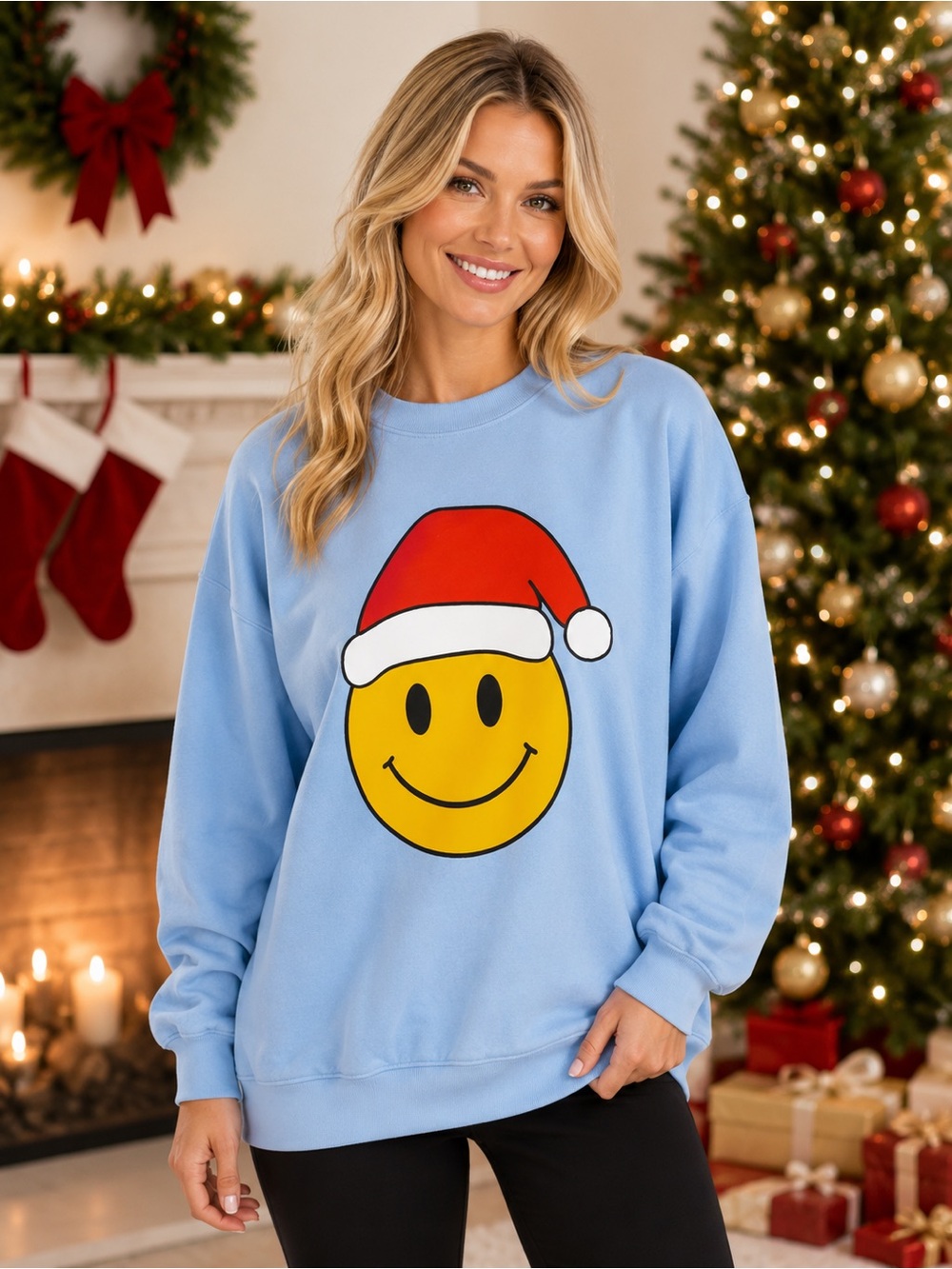 NWT Katydid Santa Smiley Face Sweatshirt